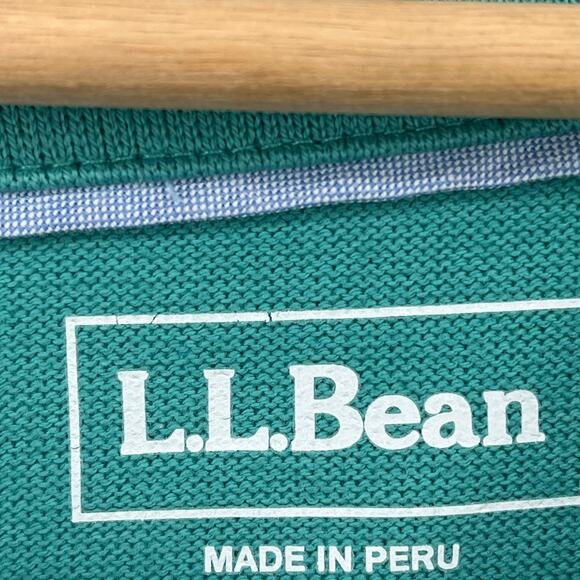 L.L. Bean Heritage Mariner Dress Womens Size M Glacier Teal Blue Stripe Cotton - Picture 5 of 7